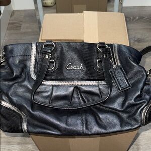 Coach Metallic Black Shoulder Bag
